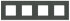 Рамка 4-постовая, 2-модульная, серия Zenit, стекло Графит - N2274 CF