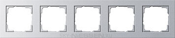 Рамка 5-постовая, серия SKY, цвет серебристый алюминий - 8575 PL