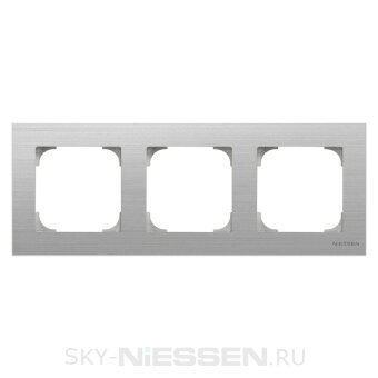 Рамка 3-постовая, серия SKY, цвет нержавеющая сталь - 8573 AI