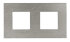 Рамка 2-постовая, серия Zenit, натуральная сталь - N2272 OX