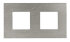 Рамка 2-постовая, серия Zenit, натуральная сталь - N2272 OX