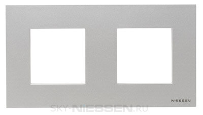 Рамка 2-постовая, серия Zenit, цвет серебристый - N2272 PL