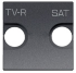 Накладка для TV-R-SAT розетки, 2-модульная, серия Zenit, цвет антрацит - N2250.1 AN