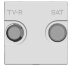 Накладка для TV-R-SAT розетки, 2-модульная, серия Zenit, цвет серебристый - N2250.1 PL