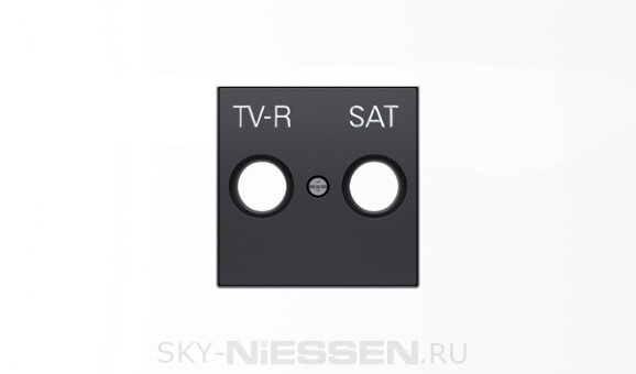 Накладка для TV-R-SAT розетки, серия SKY, цвет чёрный бархат - 8550.1 NS