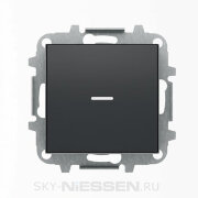 SKY - Перекрестный Выключатель 1-клавишный,с подсветкой, Черный Бахат