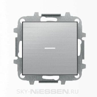 SKY - Перекрестный Выключатель 1-клавишный,с подсветкой, Нержавеющая сталь
