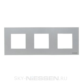 Рамка 3-постовая, серия Zenit, цвет серебристый - N2273 PL