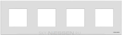 Рамка 4-постовая, серия Zenit, цвет альпийский белый - N2274 BL