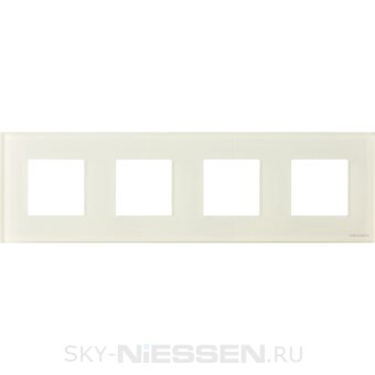 Рамка 4-постовая, серия Zenit, стекло белое - N2274 CB