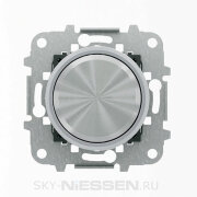 Механизм электронного универсального поворотного светорегулятора 60 - 500 Вт, серия SKY Moon, кольцо хром - 8660 CR