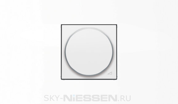 Накладка с поворотной ручкой для механизма поворотного светорегулятора, серия SKY, цвет альпийский белый - 8560.2 BL