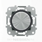 Механизм электронного поворотного светорегулятора для LED, 2 - 100 Вт, серия SKY Moon, кольцо чёрное стекло - 8660.2 CN