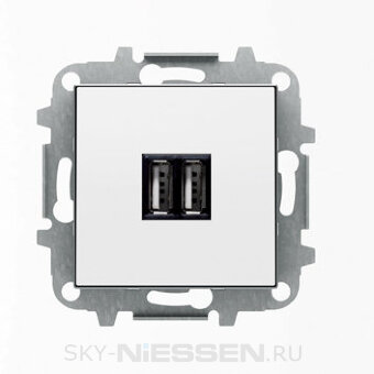SKY - USB зарядка для портативных устройств,  2 х 2000 мА, альпийский белый