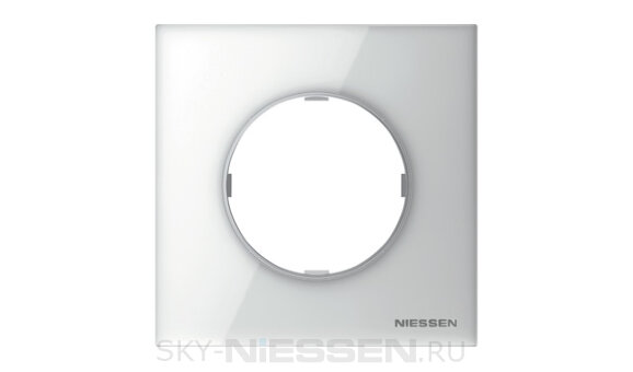 Рамка 1-постовая, серия SKY Moon, цвет стекло белое - 8671 CB