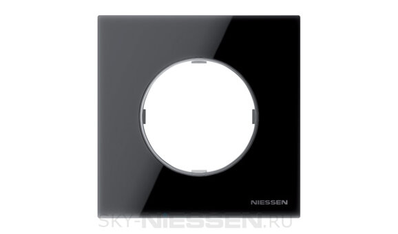 Рамка 1-постовая, серия SKY Moon, цвет стекло чёрное - 8671 CN