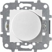 Механизм электронного поворотного светорегулятора для регулируемых LEDi ламп, 2-100 Вт, 2-модульный, серия Zenit, цвет альпийский белый - N2260.3 BL