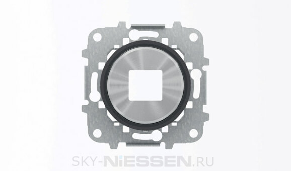 Накладка для механизмов зарядного устройства USB, арт.8185, серия SKY Moon, кольцо чёрное стекло - 8685 CN