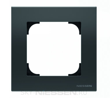 Рамка 1-постовая, серия SKY, цвет чёрный бархат - 8571 NS