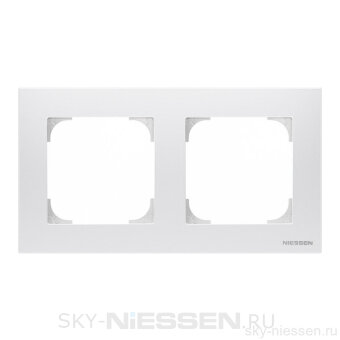 Рамка 2-постовая, базовая, серия SKY, цвет альпийский белый - 8572.1 BL