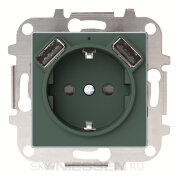 SKY - Розетка SCHUKO со встроенным 2хUSB зарядным устройством, Комодоро