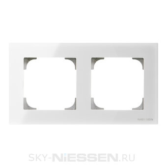 Рамка 2-постовая, серия SKY, цвет стекло белое - 8572 CB