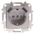SKY - Розетка SCHUKO со встроенным 2хUSB зарядным устройством, серебристый алюминий
