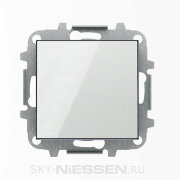 SKY - Выключатель 1-клавишный, Белое стекло