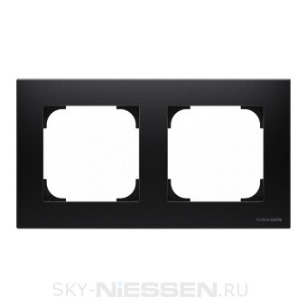 Рамка 2-постовая, серия SKY, цвет чёрный бархат - 8572 NS