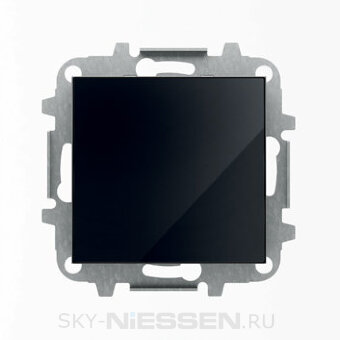 SKY - Выключатель 1-клавишный, Черное стекло