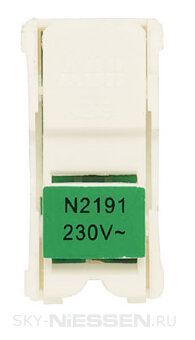 Блок светодиодной подсветки для 1-полюсных выключателей и кнопок, цвет цоколя зелёный - N2191 VD