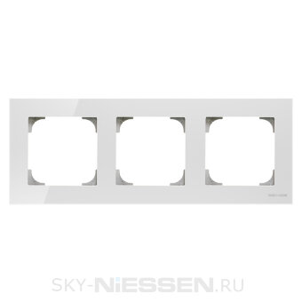 Рамка 3-постовая, серия SKY, цвет стекло белое - 8573 CB