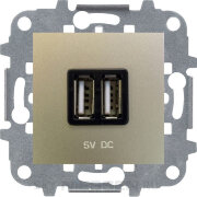 Zenit - USB зарядка для портативных устройств, 2х750мА, Шампань