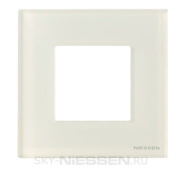 Рамка 1-постовая, 2-модульная, серия Zenit, стекло белое - N2271 CB