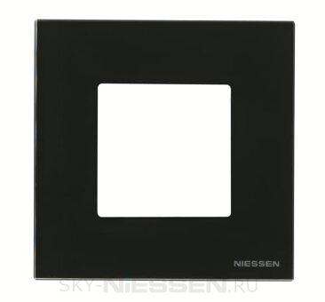 Рамка 1-постовая, 2-модульная, серия Zenit, стекло чёрное - N2271 CN