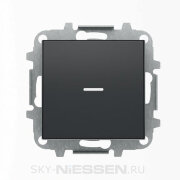SKY - Выключатель 1-клавишный, с подсветкой , Черный Бархат