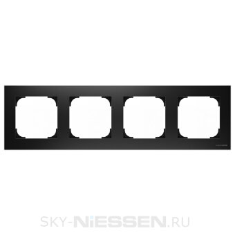 Рамка 4-постовая, серия SKY, цвет чёрный бархат - 8574 NS