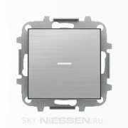 SKY - Выключатель 1-клавишный, с подсветкой , Нержавеющая сталь
