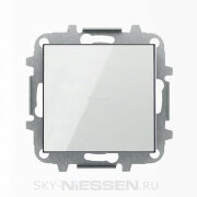SKY - Выключатель 1-клавишный, с подсветкой , Белое стекло