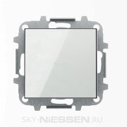 SKY - Переключатель 1-клавишный, с подсветкой , Белое стекло