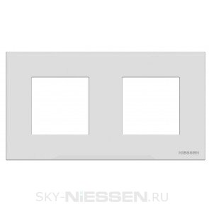 Рамка 2-постовая, серия Zenit, цвет альпийский белый - N2272 BL
