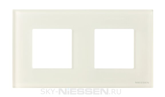 Рамка 2-постовая, серия Zenit, стекло белое - N2272 CB
