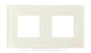 Рамка 2-постовая, серия Zenit, стекло белое - N2272 CB