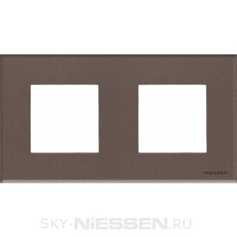 Рамка 2-постовая, 2-модульная, серия Zenit, стекло Кофейное - N2272 CC